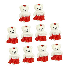 Jolie petite poupée en peluche ours en mousse floquée de-Rouge