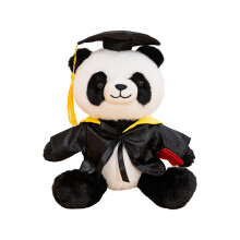 Jolie poupée ours en peluche, cadeau de remise-Col jaune panda