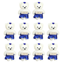 Ours en peluche floqué en mousse de 10Cm, jouet avec-Bleu