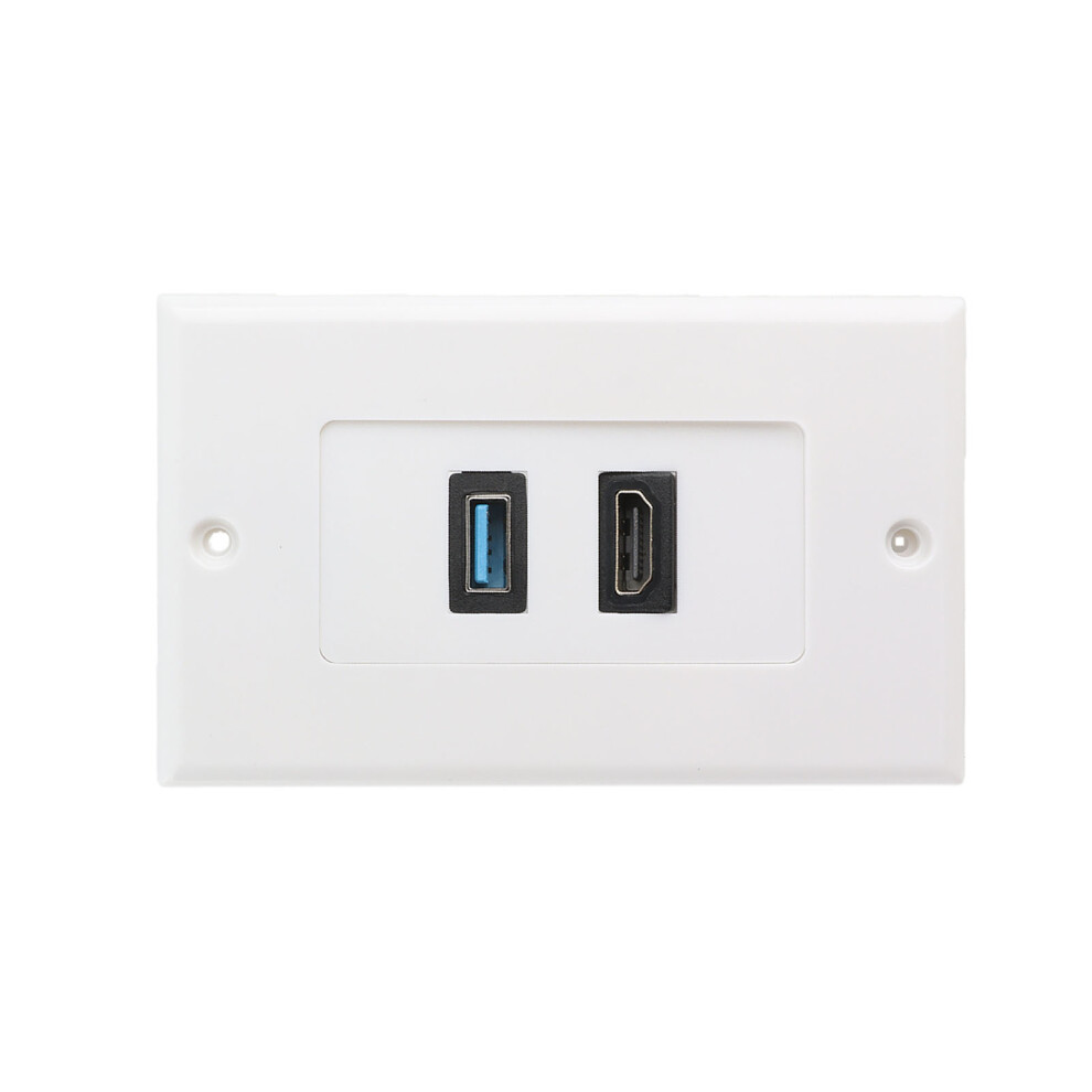 Abs Multimedia Wall Plate Hdmi 1.4 Usb3.0 7340572497277