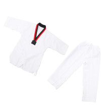 Poly Cotton Striped Taekwondo Dobok for Beginners