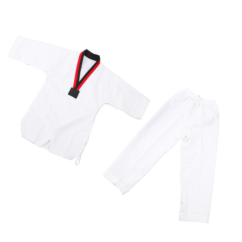 Poly Cotton Striped Taekwondo Dobok for Beginners