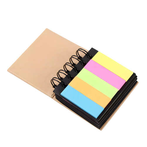 Twin Coil Binding Note Pad Fluorescent Color Label Sticker-2pcs 1