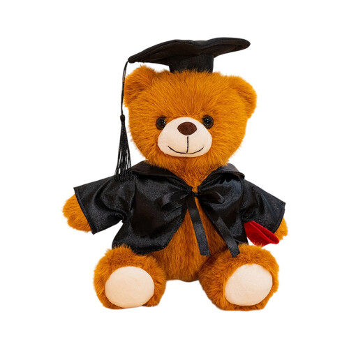 12inch Academic Bear Plush Toy Stuffed-Dr. Bear Black Colla