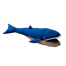 Peluche baleine bleue réaliste, Animal en peluche avec bouche-L