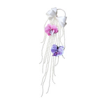Waterfall Pearls White Phalaenopsis Silk Wedding-purpl pink