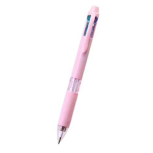 Stylo à bille multicolore 4 couleurs en un, stylo- rose