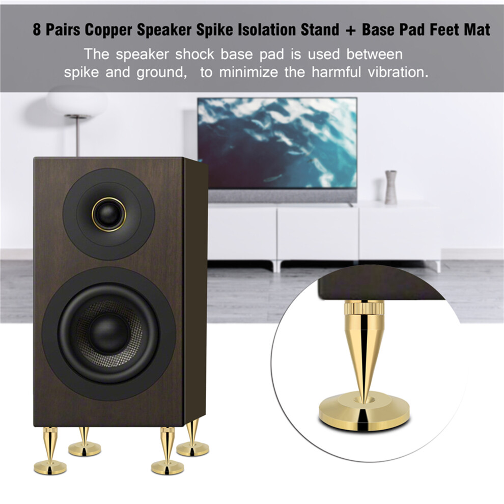 Pure Copper Speaker Spike Feet 8 Pairs 7340572428141