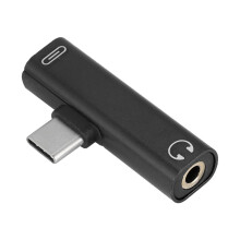 Type-C to 3.5mm + USB-C Charge Adapter (Black)