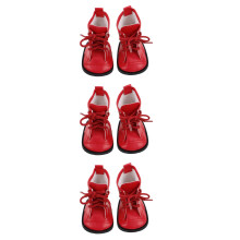 3Paires Bottes PU Rouges Stylées Accessoires 18 Fille