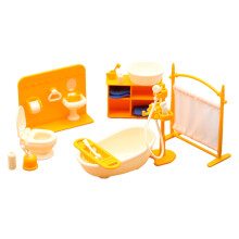 Plastic Dollhouses Bathroom Model Set With Realistic Detail For