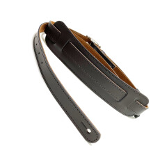 Sangle d'épaule de guitare en cuir PU réglable,-marron foncé