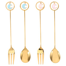 4Pièces Cuillères Mini Étoile Inoxydable Usage Maison Couleurs