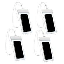 Bulk Pack of 4 Transparent Waterproof Phone Protectors-White