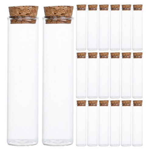 30Pcs Small Glass Cork Vials with Flat Base for Bath Salts and Beads