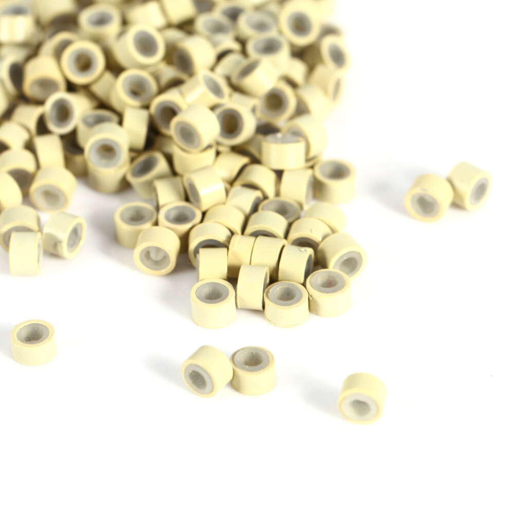 Unisex 500Pcs Silicone Lined Micro Hair Extension Beads