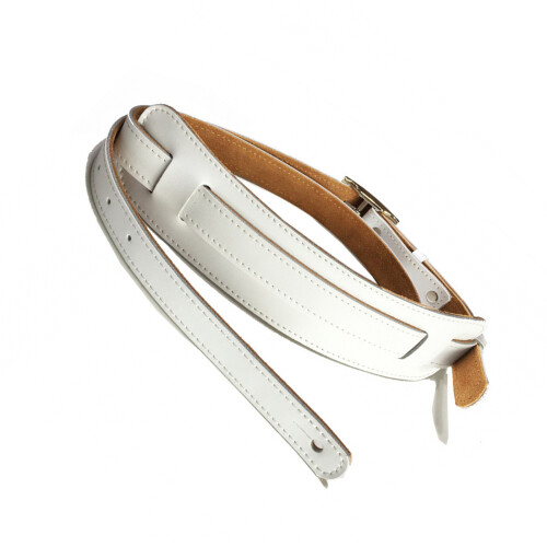 PU Leather Guitar Strap Anti Falling Shoulder Belt for-White