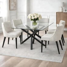 Monza Rectangular Glass Dining Table