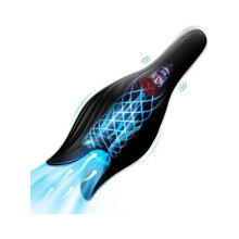 Onanihylsa för män med tungstimulerande och vibrerande funktion, handsfree, fickvagina, mjuk och realistisk för vuxna