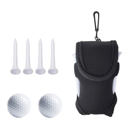 Golf-Tees-Beutel, praktische Hüfttasche,-Schwarz