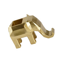 3D Elephant Shape Resin Phone Rack With Pen Cup-Gold