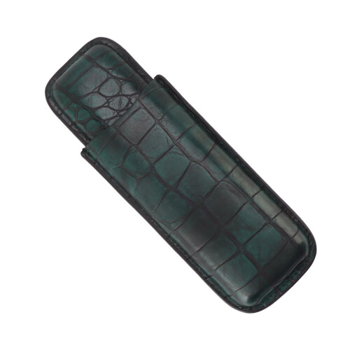 Durable 2 Cigar Case with Front Pocket for Cutter