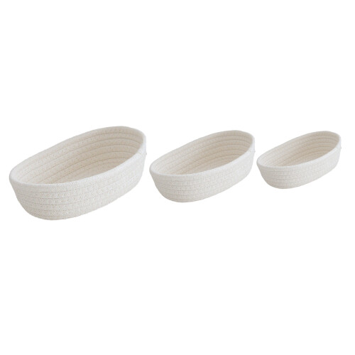 3 Piece Cotton Rope Organiser Baskets