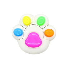 5-Color-in-1 Highlighter Animal Shape Fluorescent Pen for-White