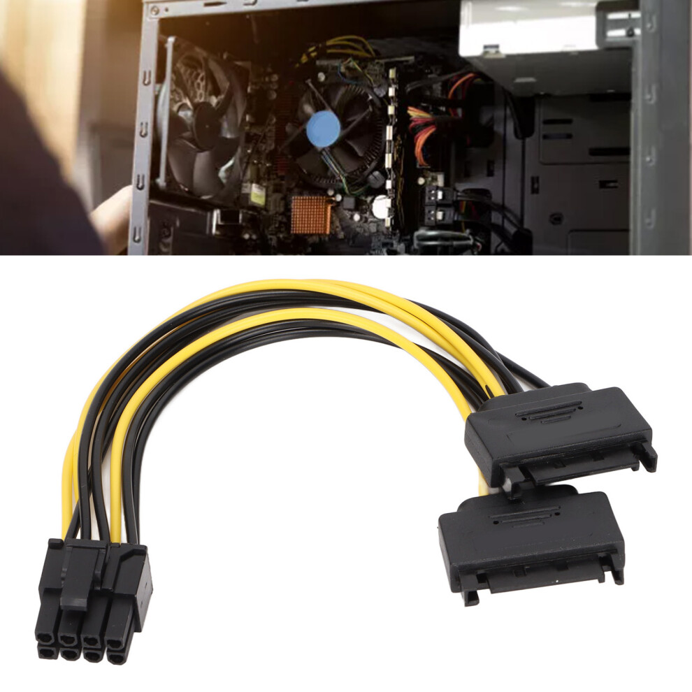 2 Pack 15Pin Sata To Pcie 8Pin Cable 7340572529466