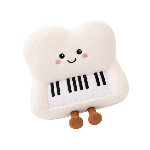 Jouet en peluche sur le thème des instruments-piano blanc