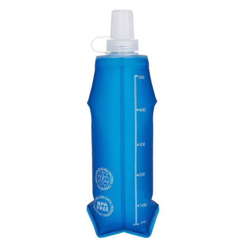 Soft Flask Water Bottle Running Flask Folding Water-Blue