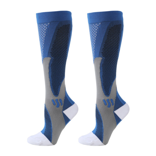 Chaussettes de sport en polyester, texture pour-Bleu L/XL
