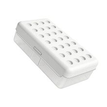 Stackable Plastic Pencil Box With Hinged Lid Waterproof-White