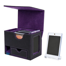 Spacious Collectible Item Container Holds Double Sleeved-Purple
