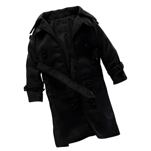 Premium 1/12 Scale Coat Costume For 6" Action Figures-Black