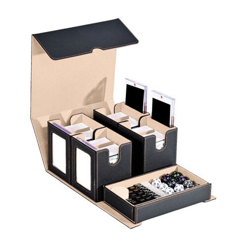 Kartenaufbewahrungsbox mit Magnethaltern und Würfelablage,-3
