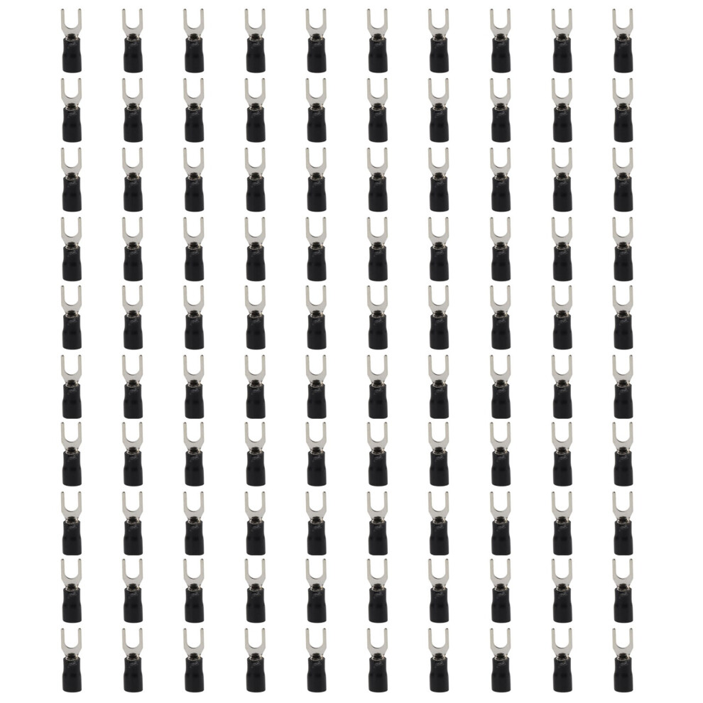100 Pcs Fork Spade Wire Terminals U Type Copper