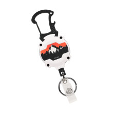 Intrekbare ID-houder met krokodillenclip voor verpleegsters,-Wit