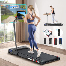 (Black w/ Handle) BLACK LORD Treadmill Shock Absorbers Under Desk Walking Pad Remote Home
