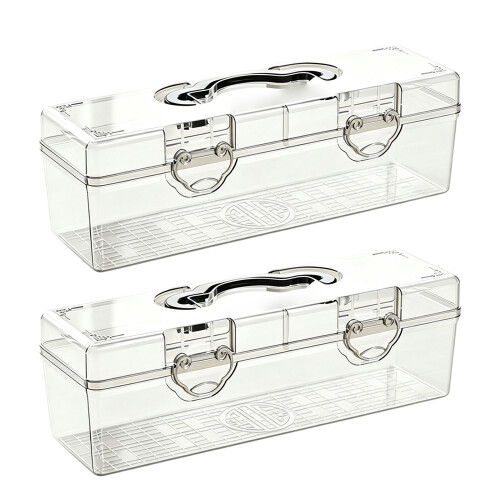 Clear Calligraphy Accessory Holders Case With-2 storage boxes