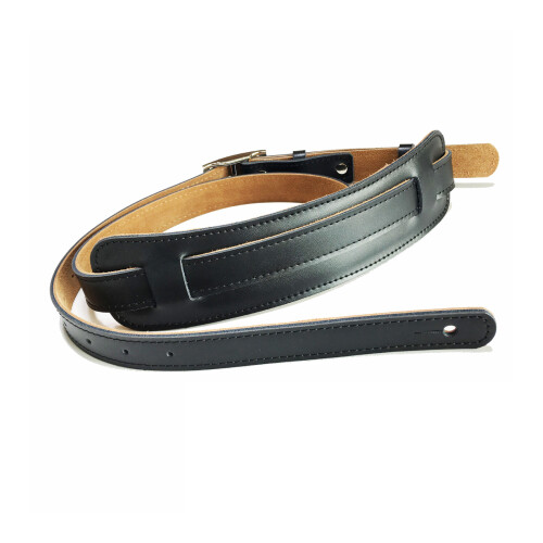 PU Leather Guitar Strap Anti Falling Shoulder Belt-black yellow