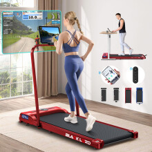 (Red w/ Handle) BLACK LORD Treadmill Shock Absorbers Under Desk Walking Pad Remote Home