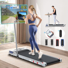 (Silver w/ Handle) BLACK LORD Treadmill Shock Absorbers Under Desk Walking Pad Remote Home