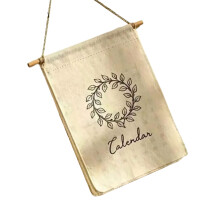 Elegante katoenen linnen kalender wandgemonteerde-C