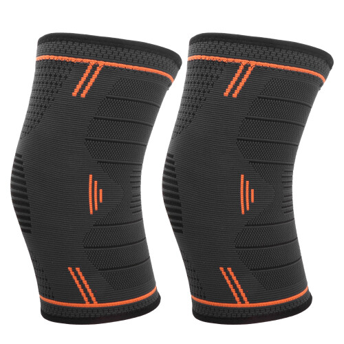 Knie Kompression L Orange Sport 2 Stück 1
