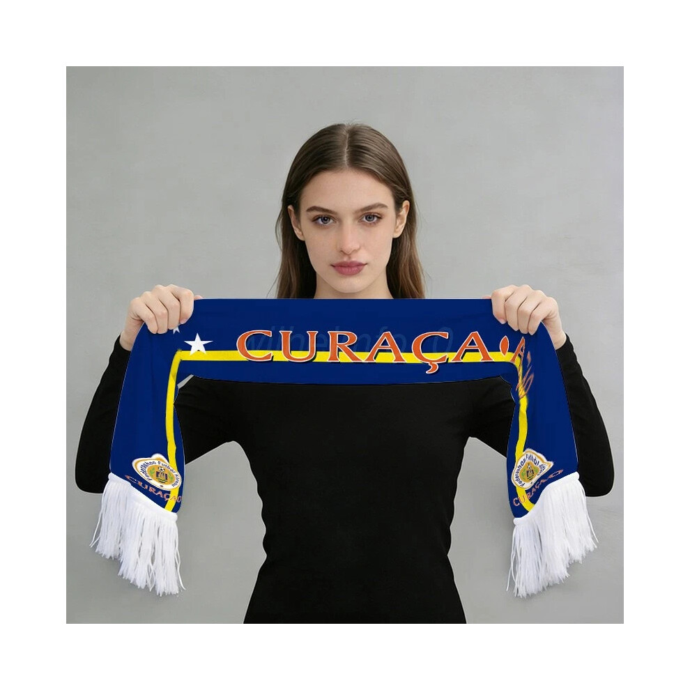 (Curaçao) UK - 2026 World Cup Supporter Scarf, National Team Neckwear for Stadium Fans