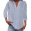 Women's cotton and linen shirt, solid color,-Light blue M 1