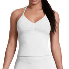 Women’s Longline Strappy Sports Bra Workout Top with-Beige M