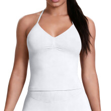 Women’s Longline Strappy Sports Bra Workout Top with-White XL