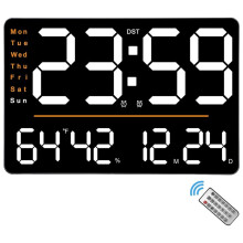 Digital Wall Clock,15.6 in LED Wall Clocks Large Display,With Remote Control,For Living Room Office Classroom Gym